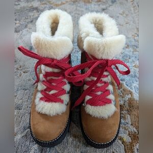 J. Crew Nordic Nubuck Leather Boots Size 7 Pecan Brown